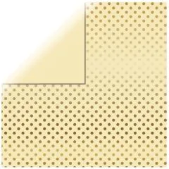 Scrapbookingpapier Gold Foil Dots - vanille