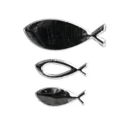 Wachsmotiv Fische silber