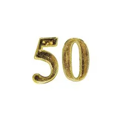 Rayher Wachs-Jubil�umszahl 50, 25 mm, gold, 1 St�ck