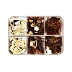 6-F�cherbox Pailletten Hochzeit goldfb.