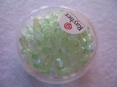 Glas-Schliffperlen, Olive 6x4 mm irisierend jaspis