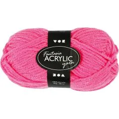 Fantasia Polyacryl Garn, L 80 m, neon pink, 50g