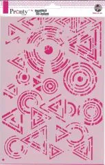 Pronty Mask Stencil A4 - Triangles & circles grunge