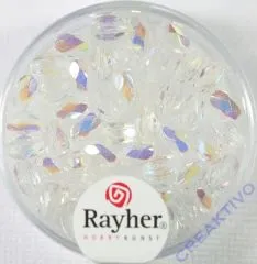 Glas-Schliffperlen, Olive 6x4 mm irisierend bergkristall