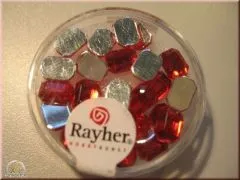 Rayher Plastik-Strassteine Octagon 6x8mm rubin (A)