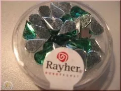 Rayher Plastik-Strassteine Tropfen 6x10mm smaragd (A)