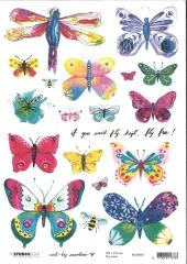 Studio light Rice Paper A4 Art By Marlene 4.0 nr 06 RICEBM06 - Schmetterlinge