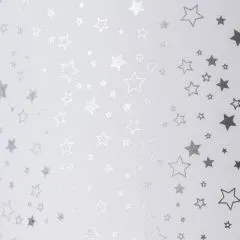 Transparentpapier Sternenglanz Rolle 50 x 70 cm - Motiv B Sterne silber