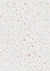 Transparentpapier Sternenglanz Rolle 50 x 70 cm - Motiv C Sterne rosgold
