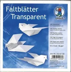 Faltbl�tter transparent wei� 14cm x 14cm