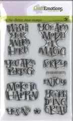 My Handletter clear stamps - Wish you we here