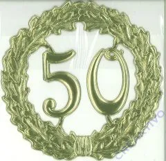 Zahlenkranz 50 Pappe 18cm gold Jubil�umszahl