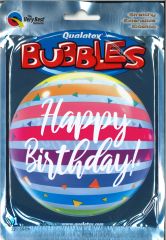 Bubbleballon Happy Birthday Bright Rainbow Stripes