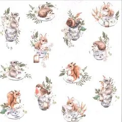 Scrapbooking Papier Forest Tea Party - 01