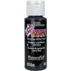 DecoArt Glamour Dust Ultra Fine Glitter Paint 59ml - Black ice