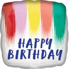 Folienballon Happy Birthday Paint