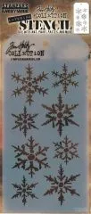 Tim Holtz Layered Stencil 4.125X8.5 - Snowflakes