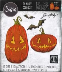 Sizzix Thinlits Stanze Set 12PK - Pumpkin Patch, Colorize by Tim Holtz
