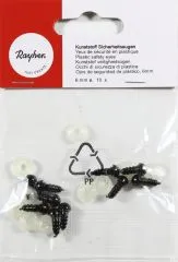 Kunststoff Sicherheitsaugen, 6mm � schwarz