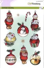 Clearstams A5 - Weihnachtskugeln - Schneemann - B�r