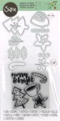 Sizzix Framelits Stanze Set 11PK mit Stempeln - Merry Motifs
