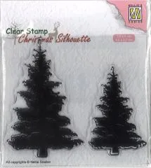 Nellies Choice Christmas Silhouette Clear Stamps Trees