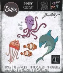 Sizzix Thinlits Stanze Set 18PK - Under the Sea #1, Colorize by Tim Holtz