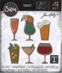 Sizzix Thinlits Stanze Set 24PK - Happy Hour by Tim Holtz
