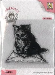 Nellies Choice Clearstamp - Cat with Envelope