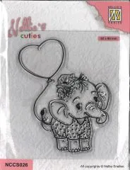 Nellies Choise Clearstamp- Cuties Elephant with Balloon