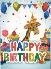 Diamond Painting Grusskarte Happy Birthday - Giraffe