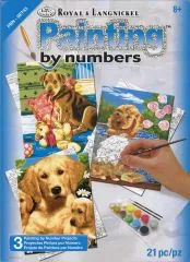 Malen nach Zahlen junior - Hundewelpen Set mit 3 Bildern