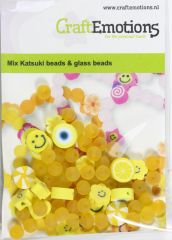 Mix Katsuki Perlen und Glasperlen Smileys gelb