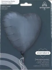 Folienherz uni satin luxe - steel blue