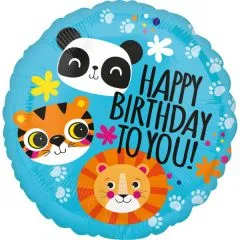 Standard Lwe Tiger und Panda Geburtstag Folienballon