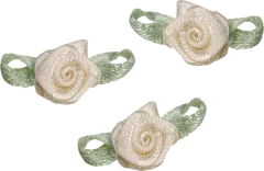 Bl�mchen, 2,5 cm, elfenbein-hellgr�n, 10 St