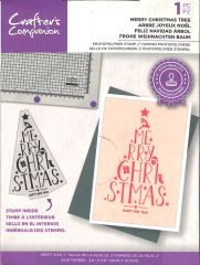 Crafters Companion Clearstamp Xmas Tree - Merry Christmas