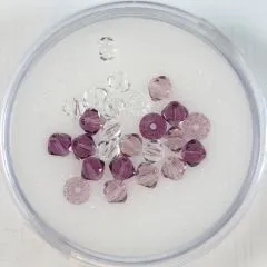 Glasschliffspitzperlen 4mm crystal, amethyst, light amethyst