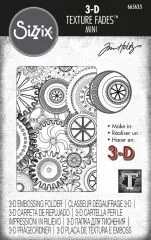 Sizzix 3-D Texture Fades Embossing Folder - Mini Mechanics by Tim Holtz 7,3cm x 11,4cm