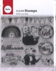 Rayher Clear Stamps Willkommen Baby
