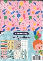 Papierset Den Dennis Party Muster DIN A4