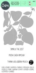 Sizzix Thinlits Die Set 8PK w/3PK Stamps - Fruity Friends #1 by Pete Hughes