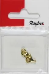 Karabiner-Schlie�e mit Ring 9,5mm gold 2 St�ck