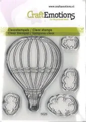 Craft Emotions Clearstamps 6x7cm - Hei�luftballon und Wolken