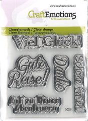 Craft Emotions Clearstamps 6x7cm - Text Gute Reise