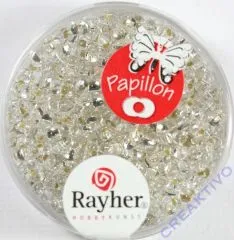 Papillon Rocailles 2x4 mm bergkristall