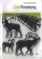 Clearstamps 6x7cm Rentier mit Baum