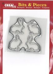 Crealies • Bits & Pieces Stempel Rabbits/Hares Outlines