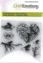 CraftEmotions Clearstamps - Herz mit V�geln und Zweigen