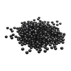 Plastik-Buchstaben-Perlen, 6mm  schwarz